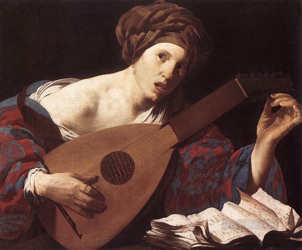 Woman Playing The Lute Dutch painter Hendrick ter Brugghen Oil Paintings